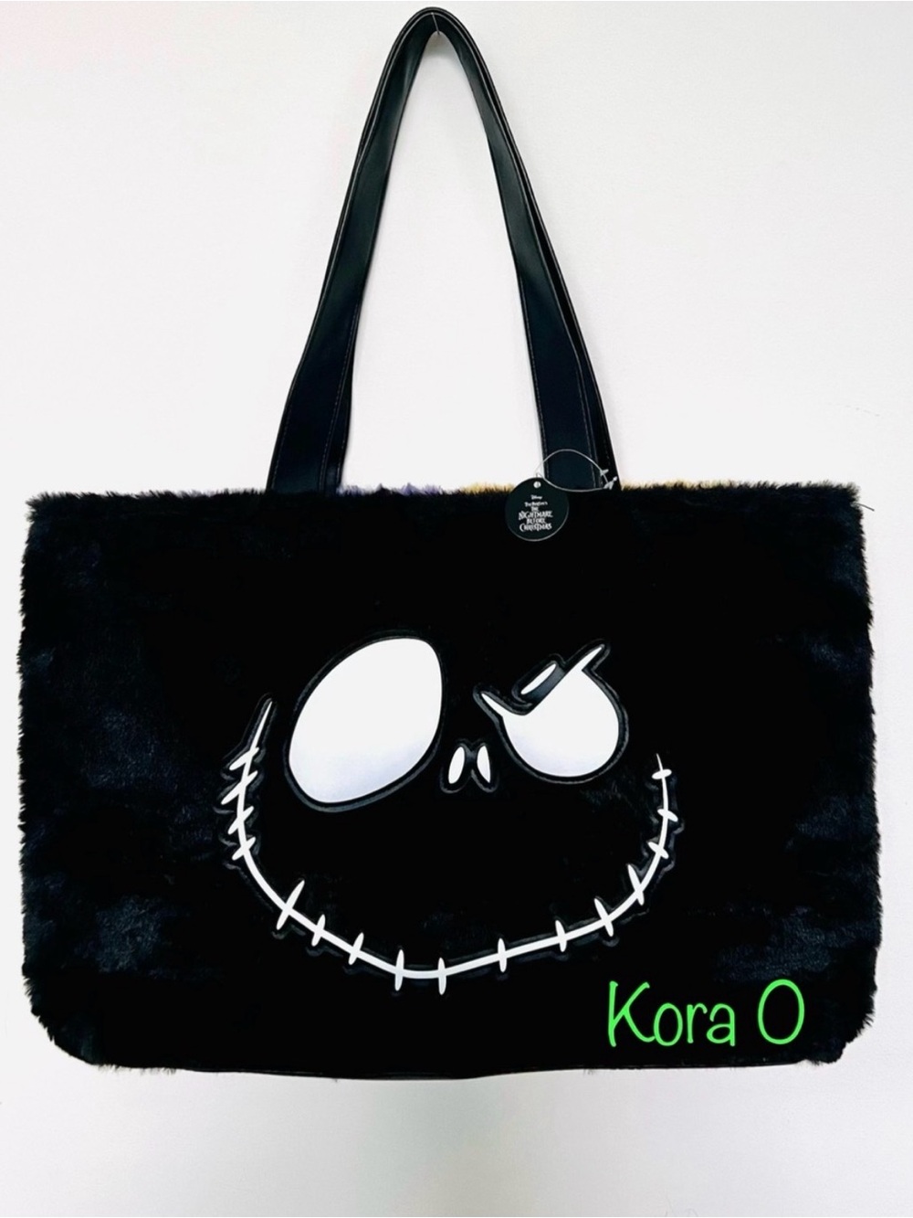 The Nightmare Before Christmas Jack Skellington & Sally Faux Fur Tote Bag